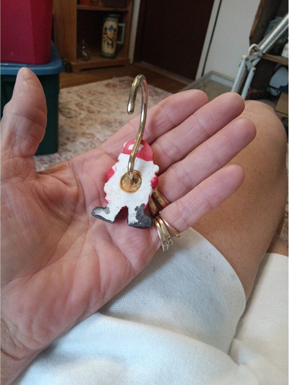 Vintage Christmas Santa Claus Shower Curtain Hooks Set of 12 Resin Retro Kitsch